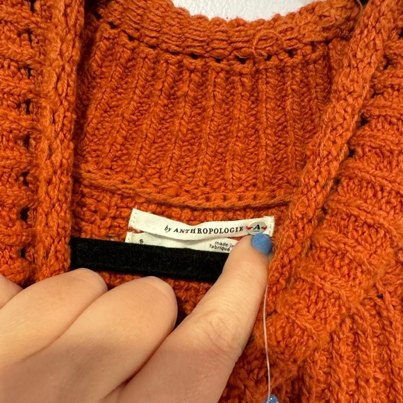 Cozy Orange Knit Anthropologie Sleeveless Top NWT - Picture 3 of 4